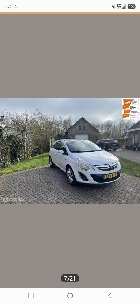 Opel Corsa 1.2 16V LPG 3D 2012 Wit SCHADE, Auto's, Opel, Particulier, Corsa, ABS, Airbags, Airconditioning, Boordcomputer, Centrale vergrendeling