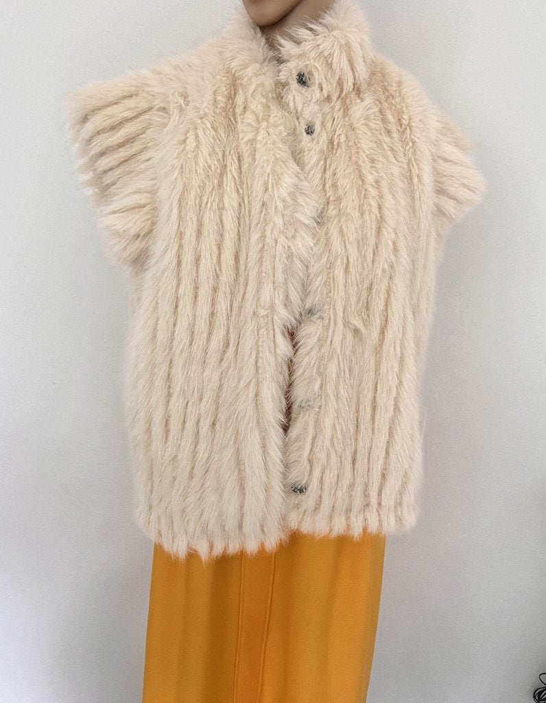 oversized gevoerde bodywarmer maat 38/44 van Studio Amaya, Maat 38/40 (M), Studio Amaya, Beige, Ophalen of Verzenden