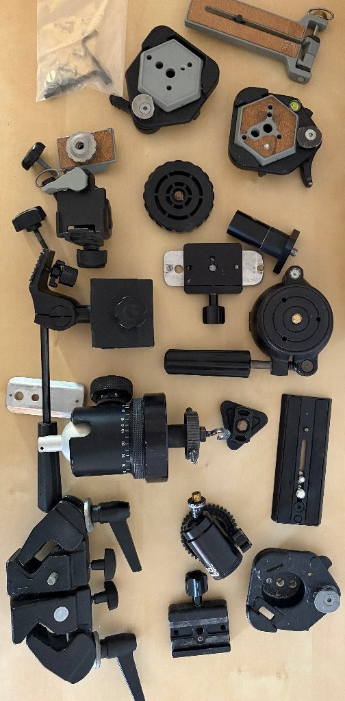 manfrotto statief + verschillende accesoires, Ophalen, Gebruikt, Driepoot, 175 cm of meer