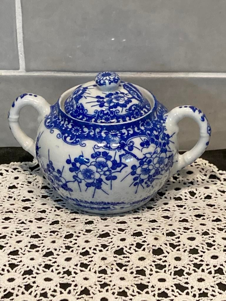 Suikerpotje, blauw dessin (120326h), Ophalen of Verzenden, Porselein, Overige stijlen, Overige typen