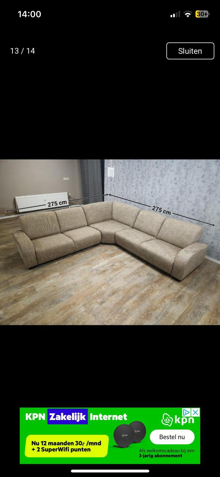 Te koop: L bank&tafels Mooie, goed onderhouden tweedehands, Ophalen, Gebruikt