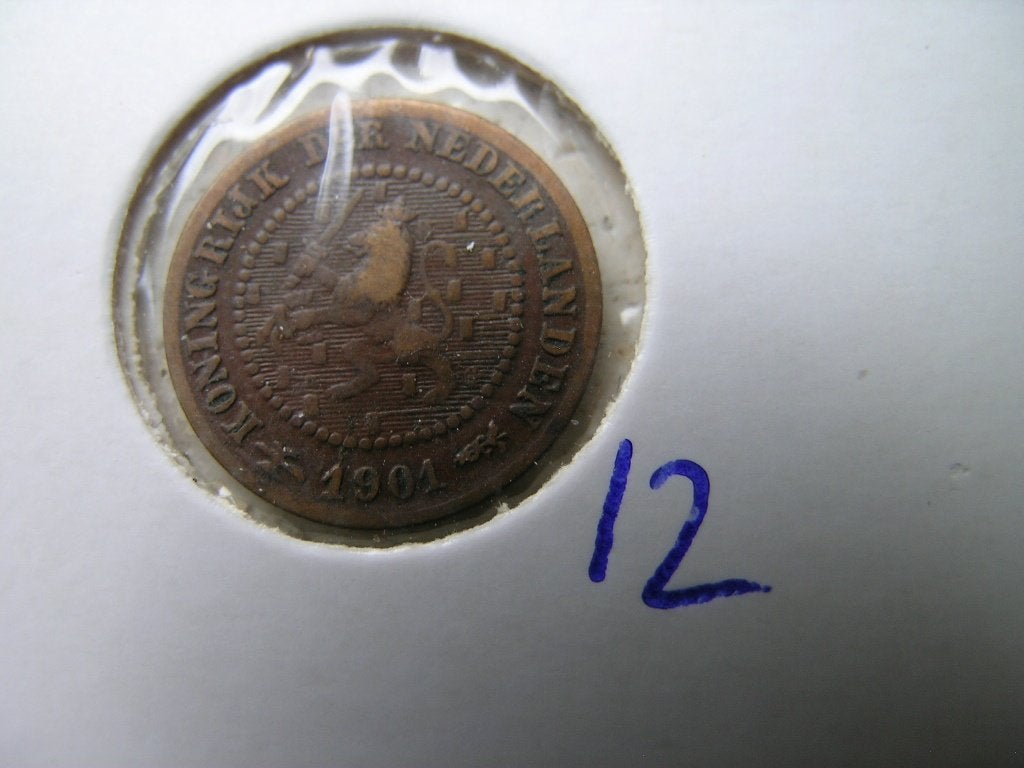 Halve Cent 1901 (nr 12), Ophalen of Verzenden, Koningin Wilhelmina, Overige waardes, Losse munt