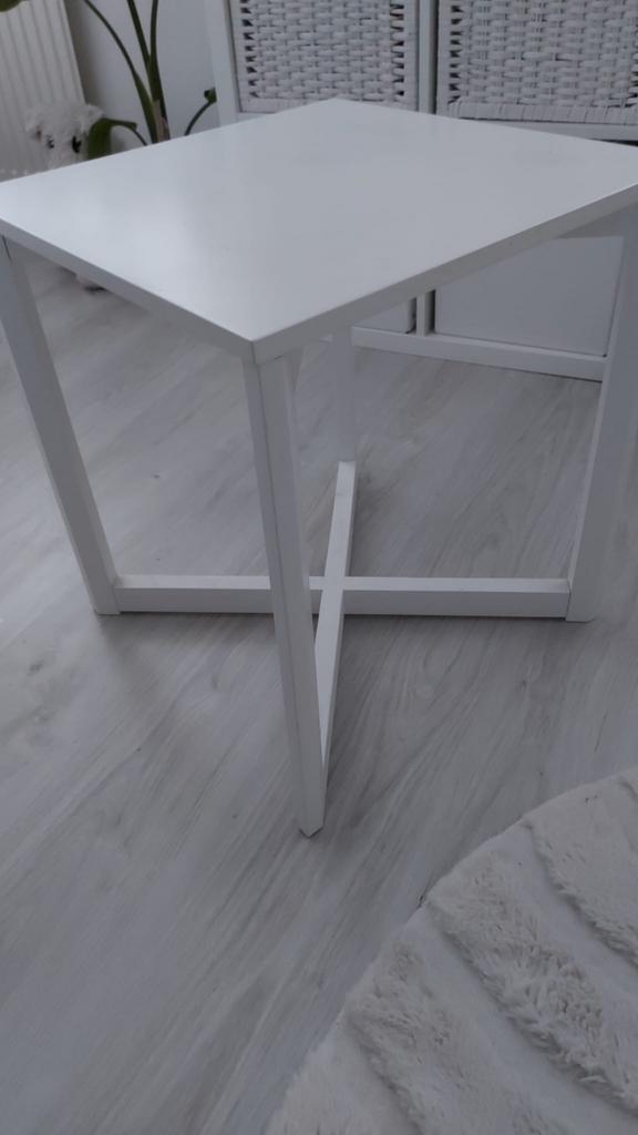 Bijzettafel wit 45x45 zgan, Ophalen, Minder dan 45 cm, Minder dan 55 cm, Vierkant