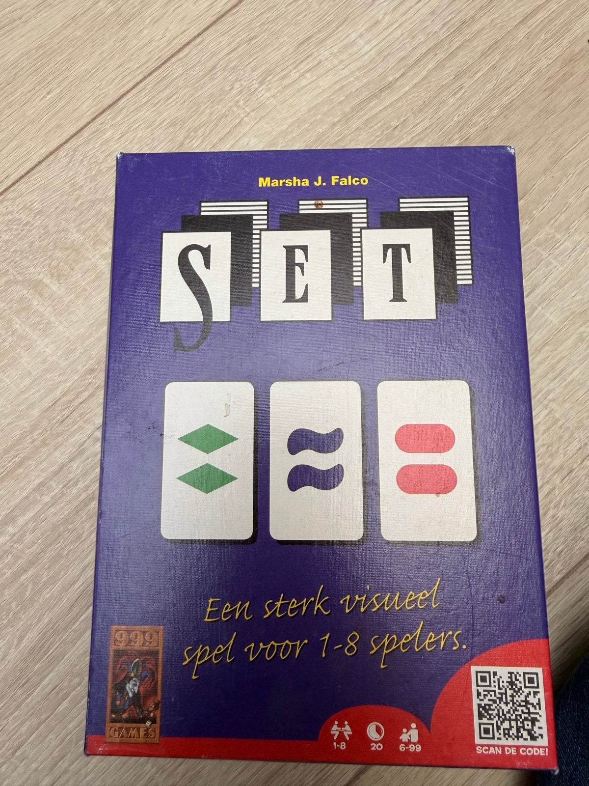 SET: Het snelle visuele denkspel voor 1-8 spelers, Een of twee spelers, Ophalen of Verzenden, Gebruikt