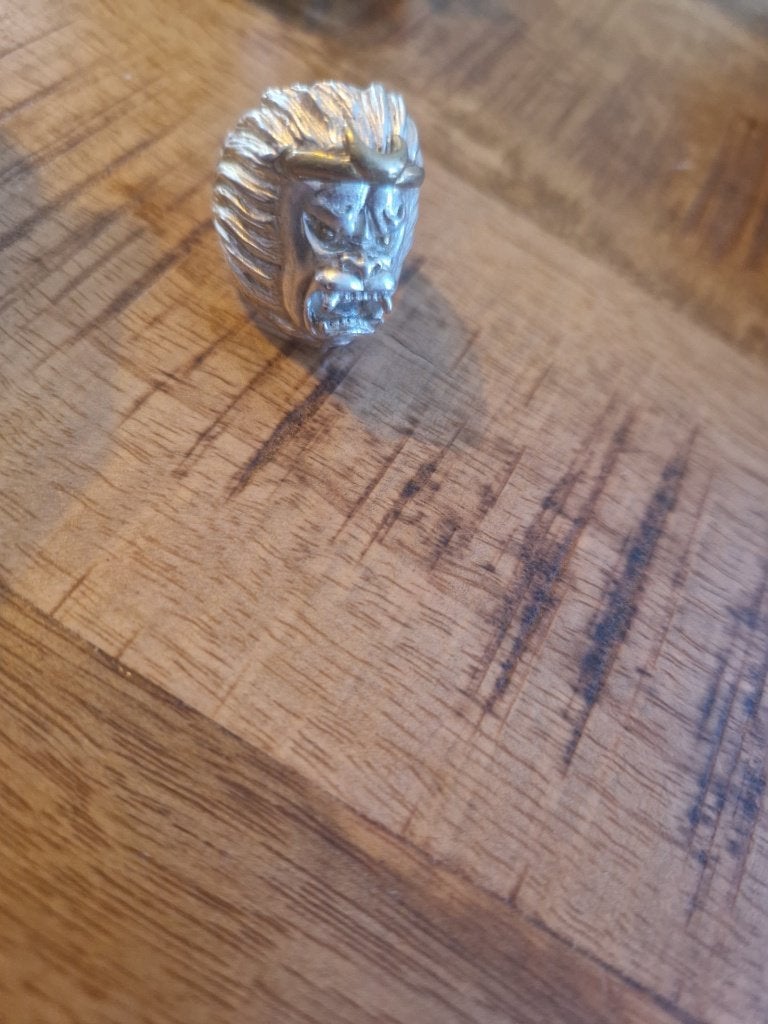 925 zilveren ring, aap. Maat 20., Ophalen of Verzenden, Zilver, Ring