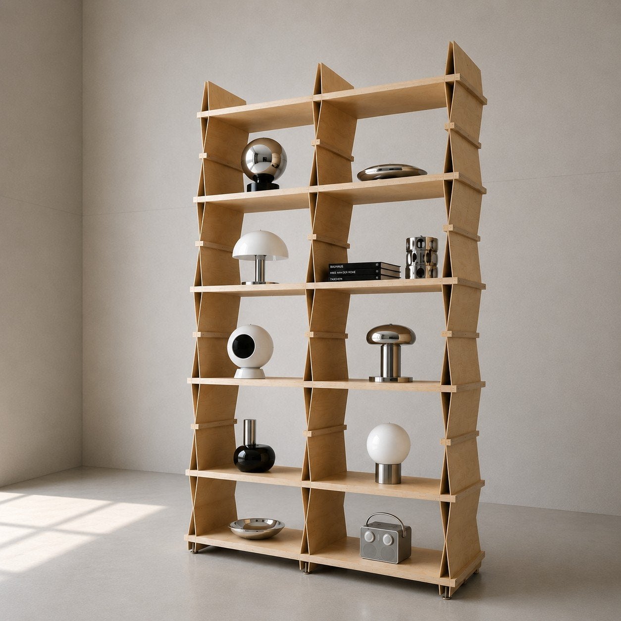 Vintage Boekenkast, K.I.S. Paleisstraat Amsterdam, Met plank(en), Gebruikt, 100 tot 150 cm, 200 cm of meer