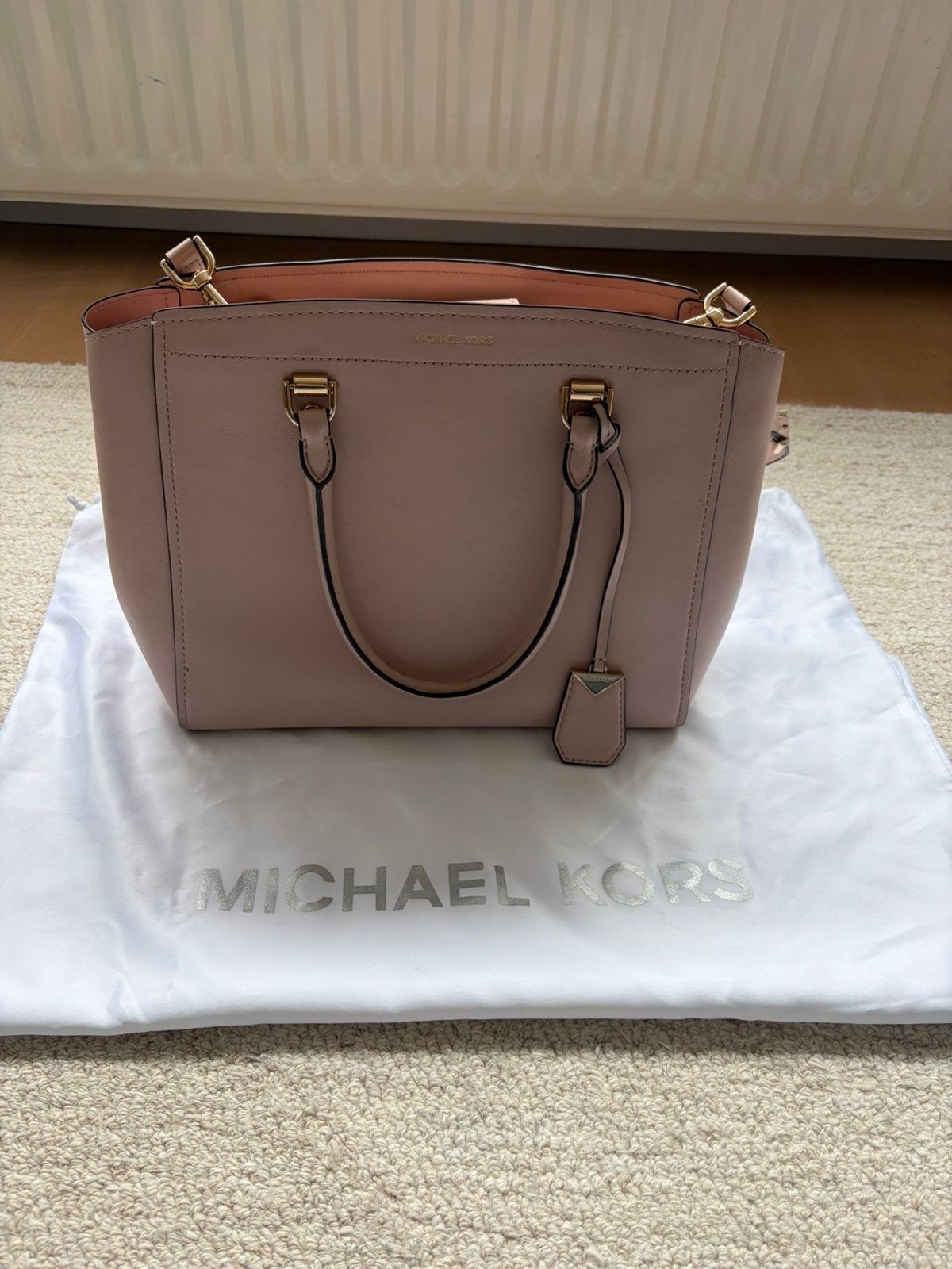 Michael Kors Benning Large Satchel in soft pink, Sieraden, Tassen en Uiterlijk, Ophalen of Verzenden, Zo goed als nieuw, Roze