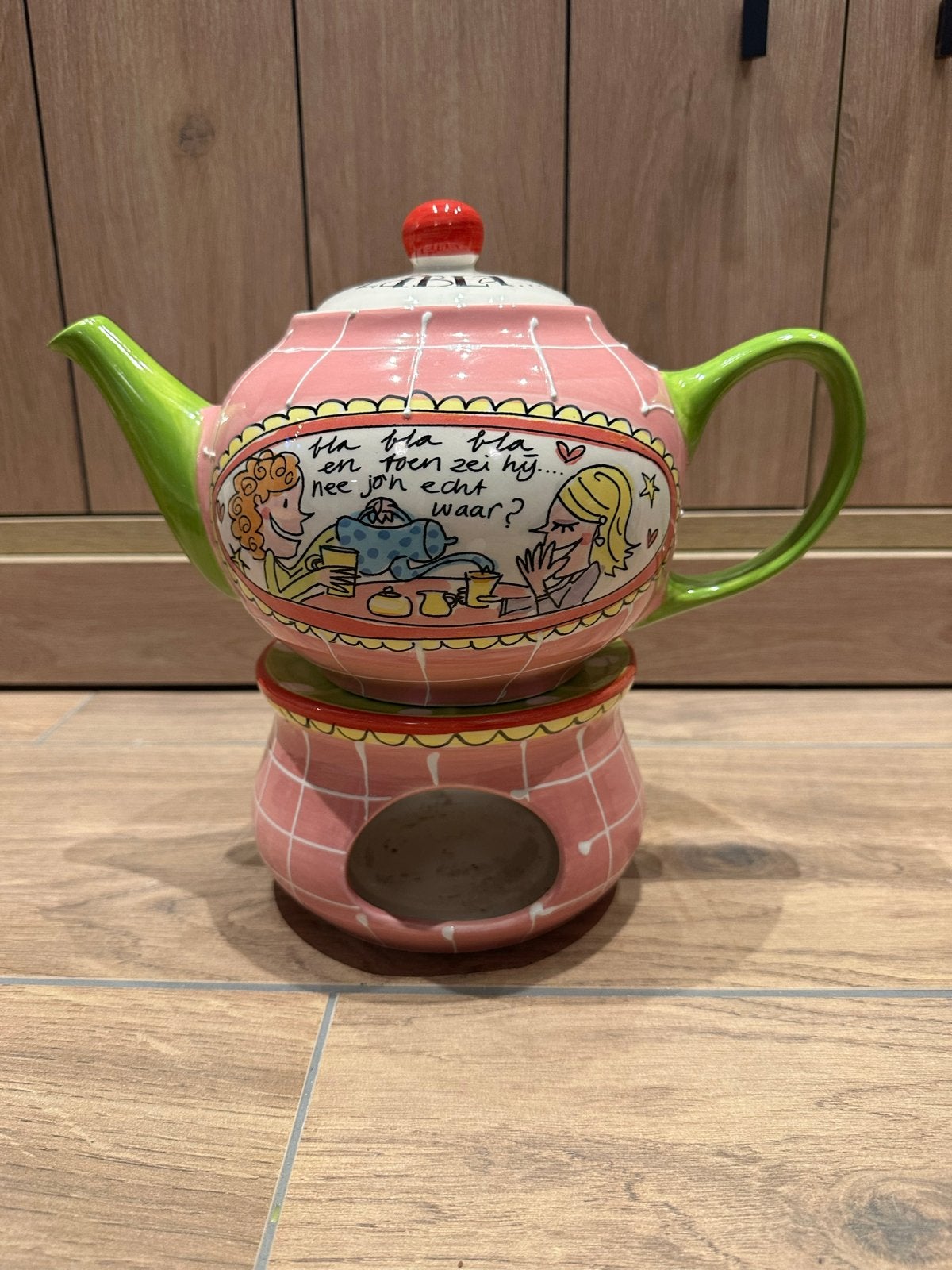 Blond Amsterdam Theepot met theelicht houder - Bijkletsen, Ophalen, Gebruikt, Keramiek, Theepot