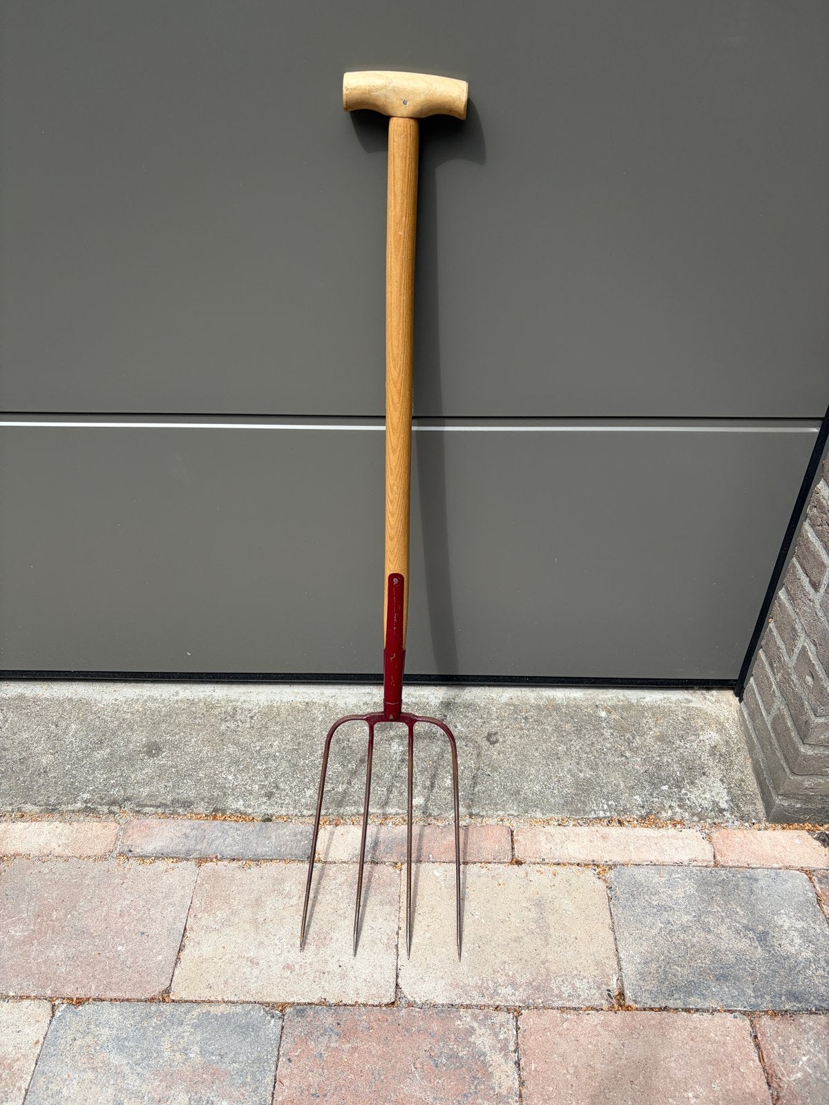 Robuuste tuinvork 4-tands met houten steel, Ophalen, Gebruikt, Vork