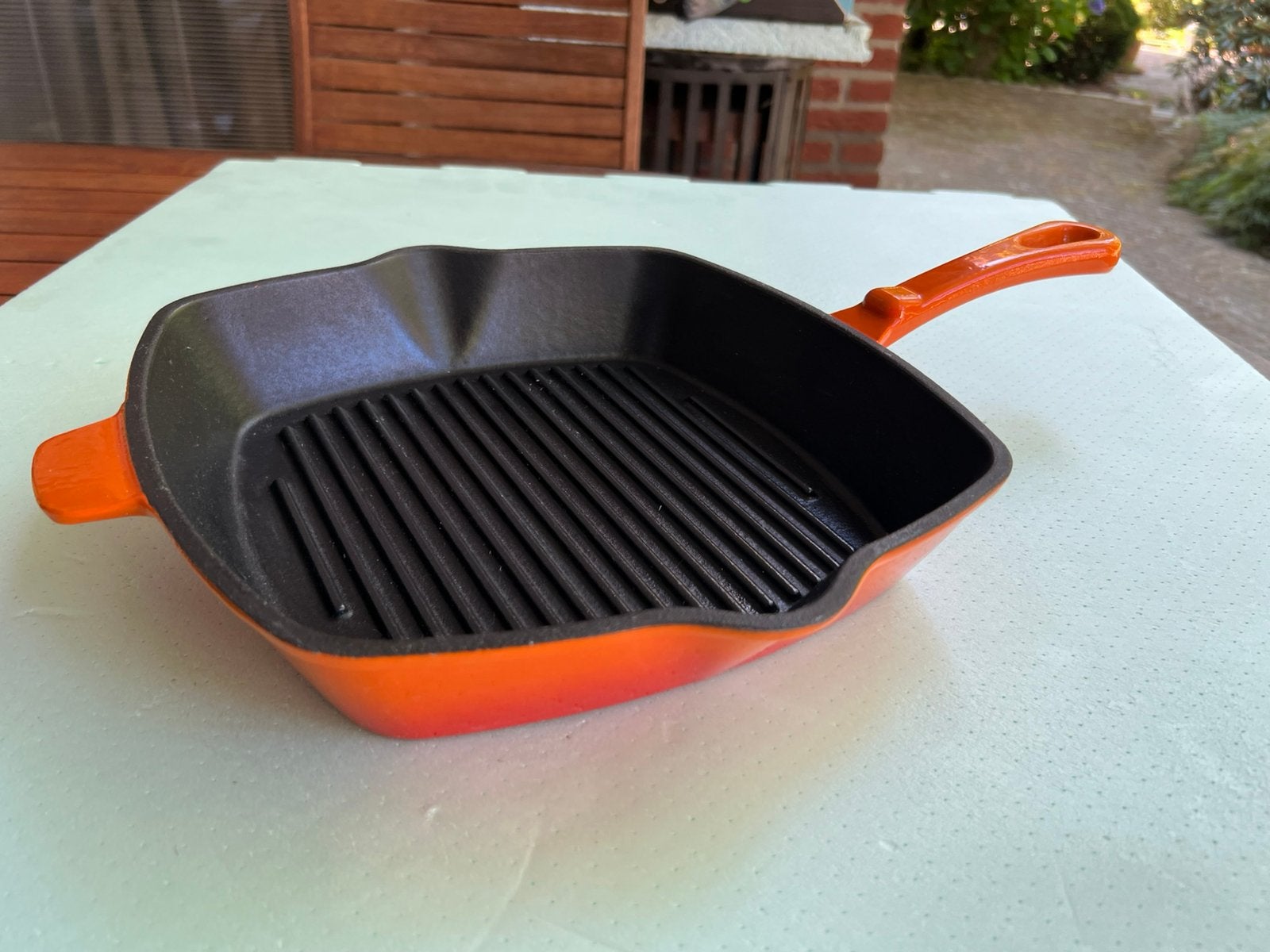 T.k.Ernesto grillpan skillet gietijzer INDUCTIE, Huis en Inrichting, Keuken | Potten en Pannen, Verzenden, Zo goed als nieuw, Gietijzer