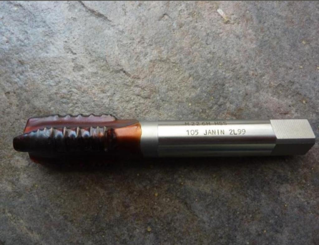 1x rotec machinetap 22mm hss schroefdraad tap boor metrisch, Ophalen of Verzenden, Nieuw