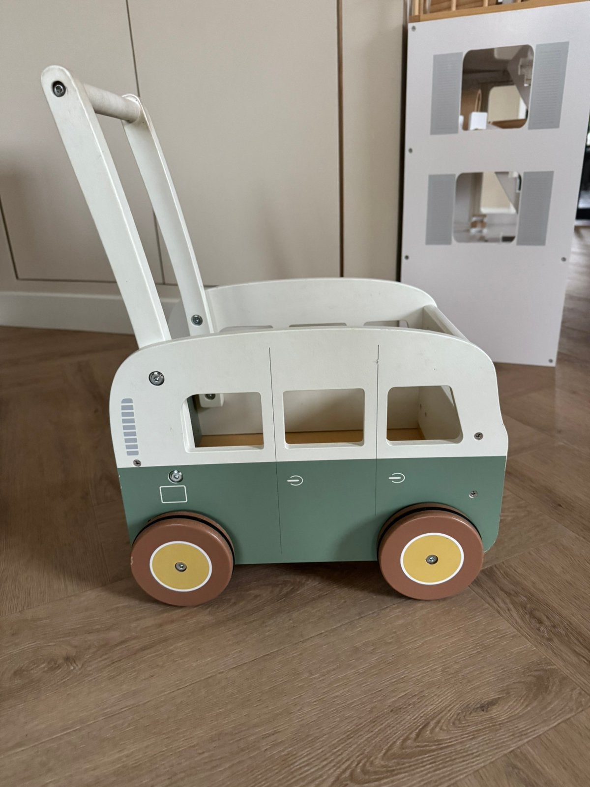 Little Dutch Vintage Loopwagen - Groen, Kinderen en Baby's, Speelgoed | Houten speelgoed, Ophalen, Zo goed als nieuw, Duw- of Trekspeelgoed