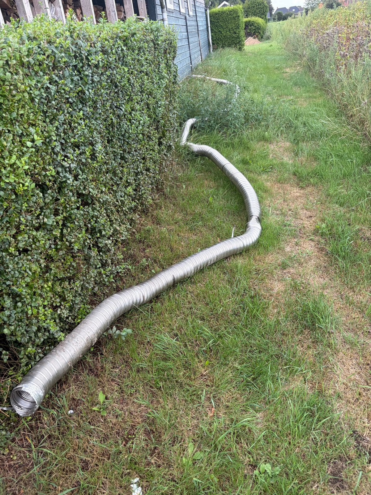 Flexibele rvs rookgasafvoer   - 100 mm  diameter, Ophalen, Gebruikt, 6 meter of meer, Overige typen
