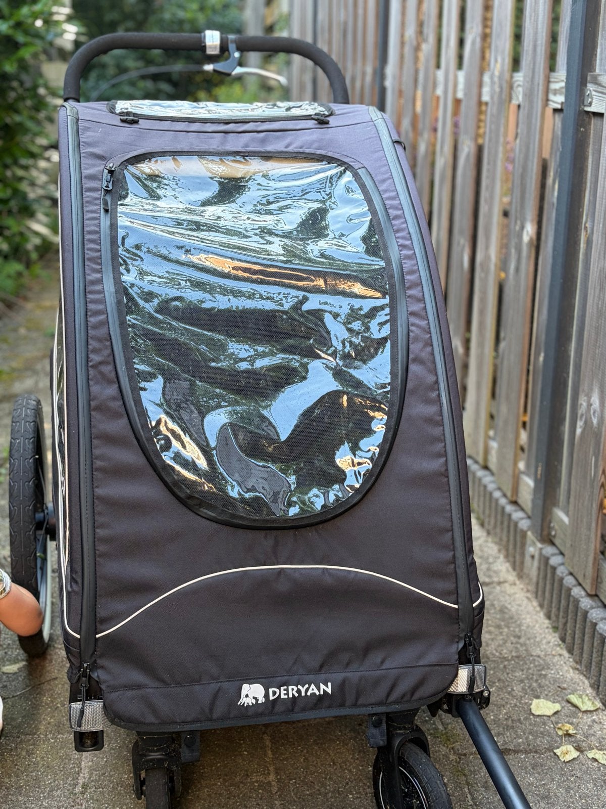 Fietskar Deryan met babyinzet, Ophalen of Verzenden, Zo goed als nieuw, Kinderkar