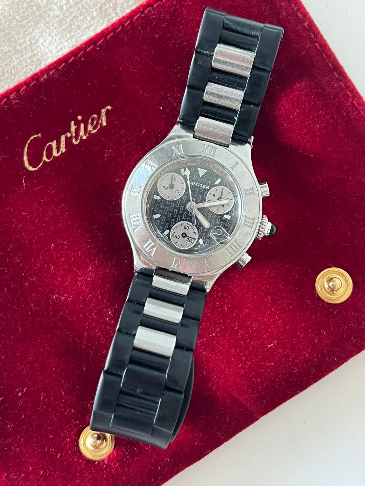 Cartier sport watch, Verzenden, Gebruikt, Polshorloge, Overige merken