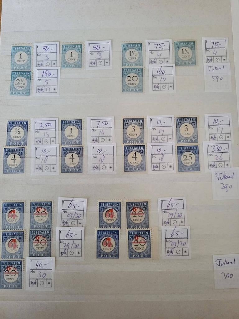 Zeldzaam Postfris stock Port, hoge waarden, Postzegels en Munten, Postzegels | Nederland, Ophalen of Verzenden, T/m 1940, Postfris