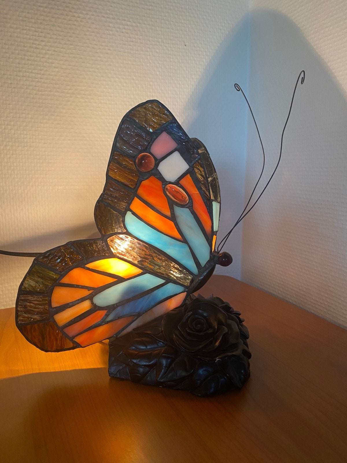 Tiffany glas vlinder 33 hoog vaste prijs 59 euro, Ophalen of Verzenden, Zo goed als nieuw, Glas