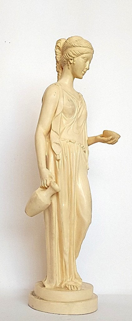 Beeld  van de Griekse godin Hebe, Ophalen of Verzenden, 20 - 50 cm, Beeld, Beige