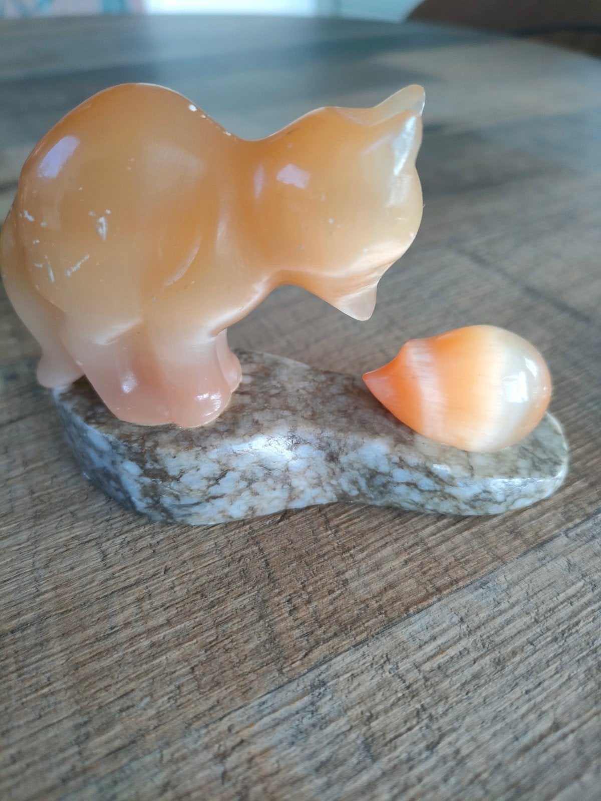 Decoratief kattenbeeldje van steen, Ophalen, Gebruikt, Dier