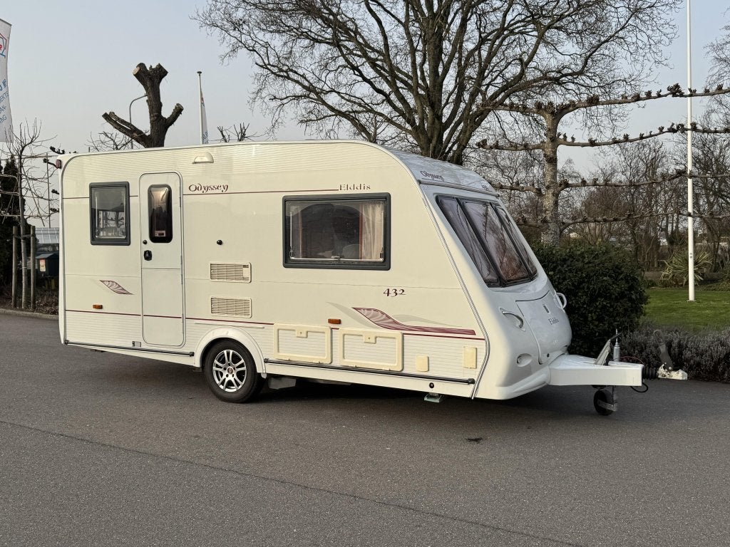 Elddis Odyssey 432 Mover, voortent meeneemprijs, Caravans en Kamperen, Dwarsbed, Standaardzit, Elddis, Tot en met 2