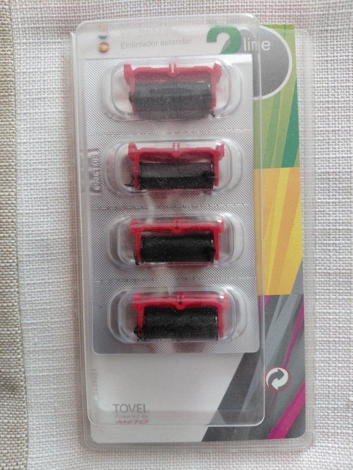 4 nieuwe inktrolletjes voor prijstang Tovel Entry 2 line, Ophalen of Verzenden, Nieuw