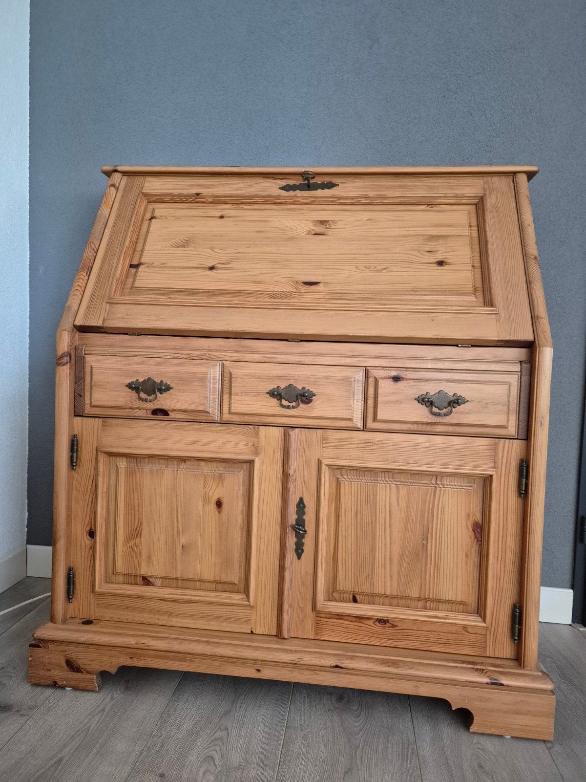Secretaire, geloogd grenen, Ophalen, Gebruikt