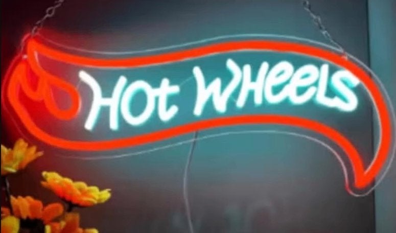 LED lamp neon stijl Hot Wheels (42.5x18cm)