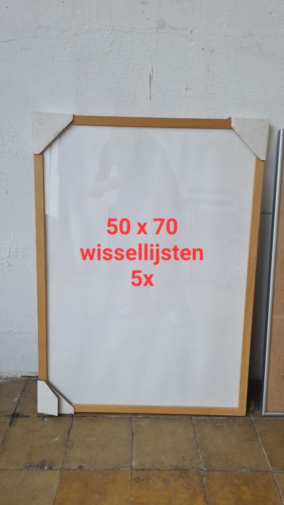 5 Wissellijsten blank hout. 70 x 50, Ophalen, 50 tot 75 cm, Zo goed als nieuw, 50 tot 75 cm