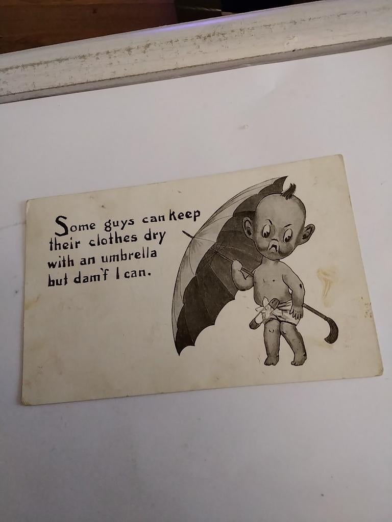 BABY IN LUIER. ONDER PARAPLU. 1912, Ophalen of Verzenden, Voor 1920, Kinderen