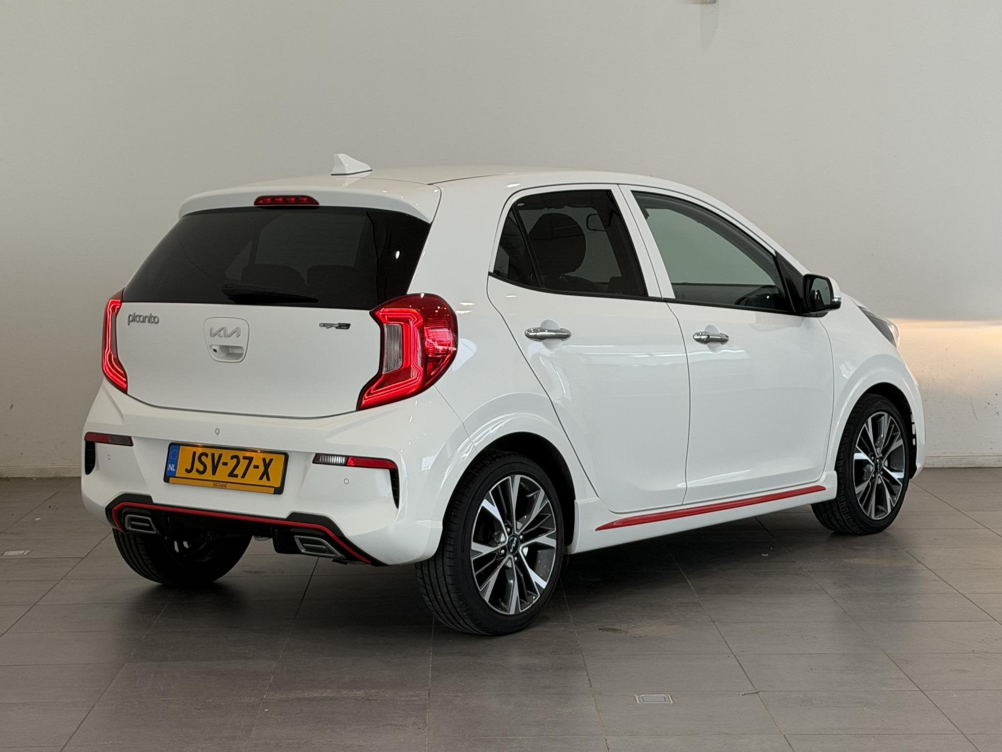 Kia Picanto 1.2 CVVT GT-Line | Leder | Keyless | Stoel- & St, Voorwielaandrijving, Gebruikt, Met garantie (alle), Automatische klimaatregeling