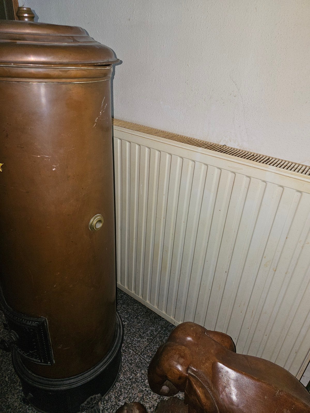 Antieke 19 eeuws badkamerboiler koper ca 160 hoog, Antiek en Kunst, Antiek | Koper en Brons, Ophalen