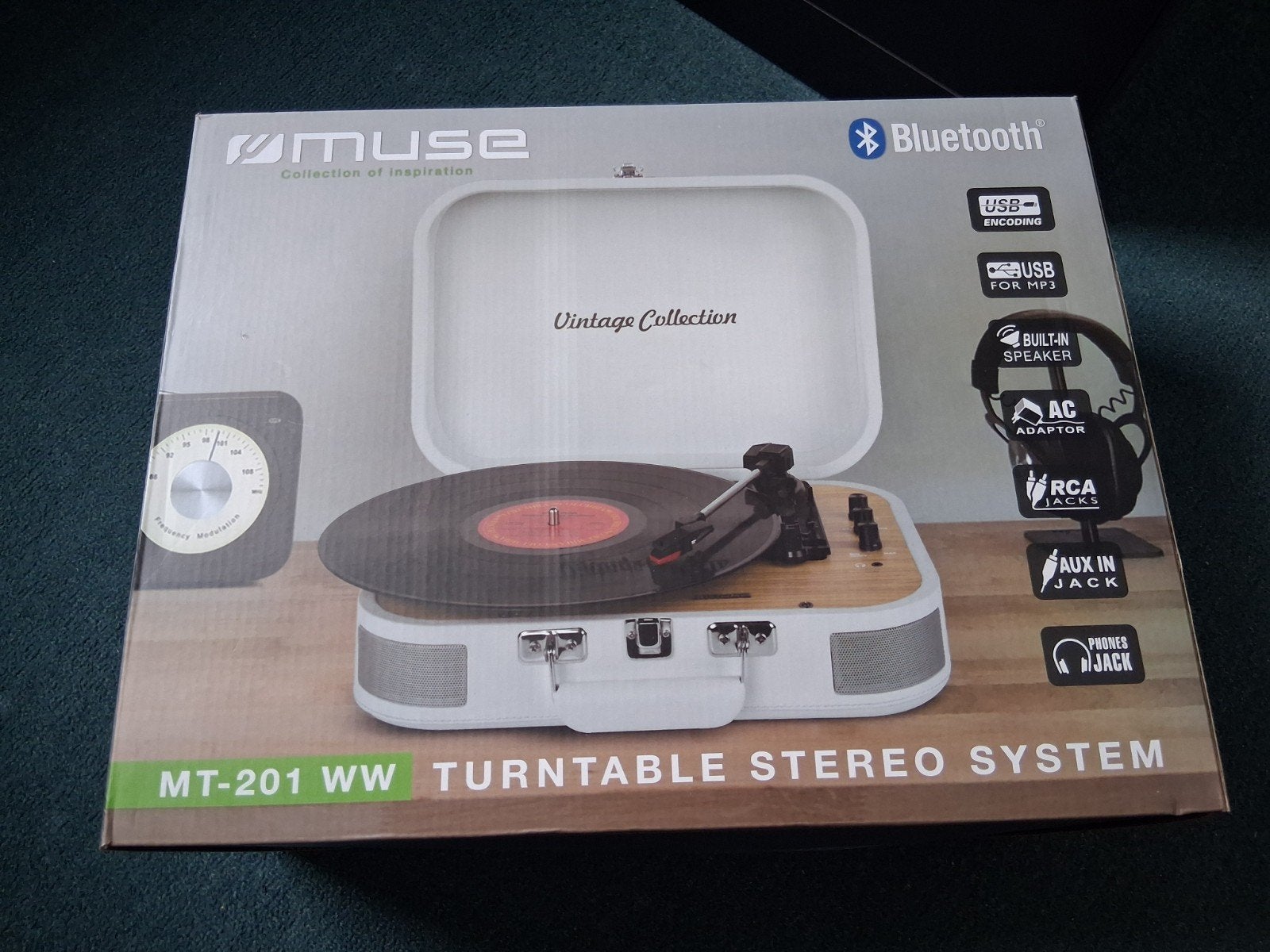 Muse MT-201 WW Bluetooth Platenspeler Stereo Systeem, Ophalen of Verzenden, Nieuw, Platenspeler