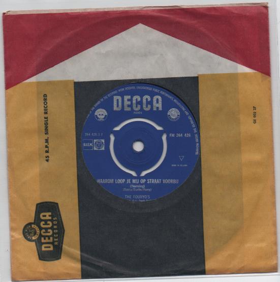 The Fouryo's- Baby , my Darling./ Waarom loop je me voor..., Cd's en Dvd's, Vinyl | Nederlandstalig, Zo goed als nieuw, Levenslied of Smartlap