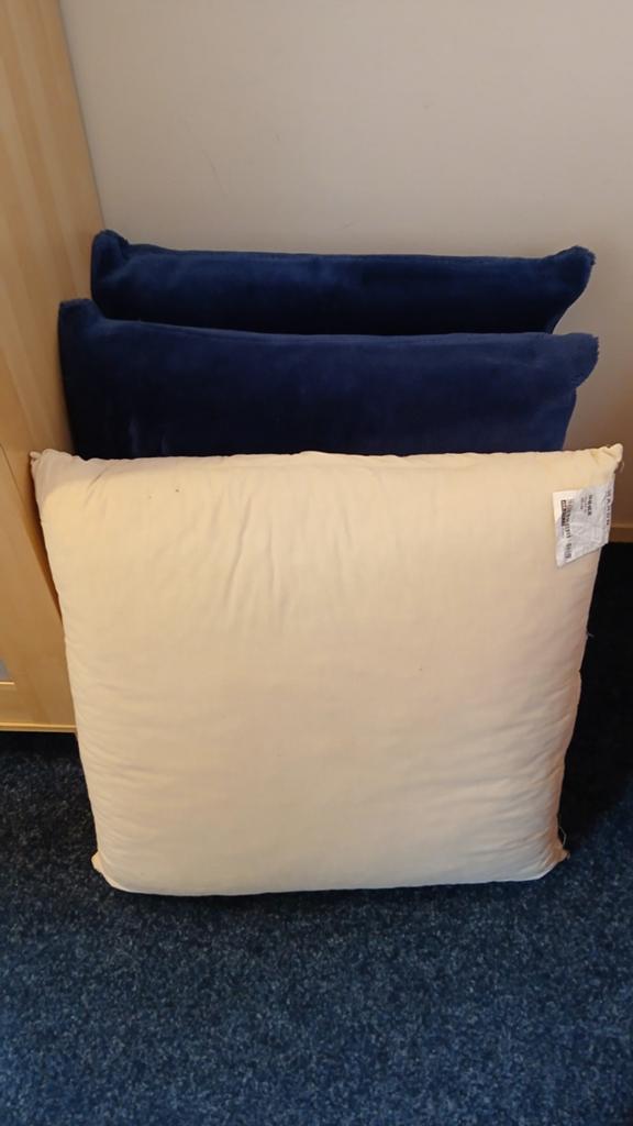 Extra grote zitkussens Inner van Ikea 72x72 incl.hoes(ppst), Ophalen, Blauw, Vierkant