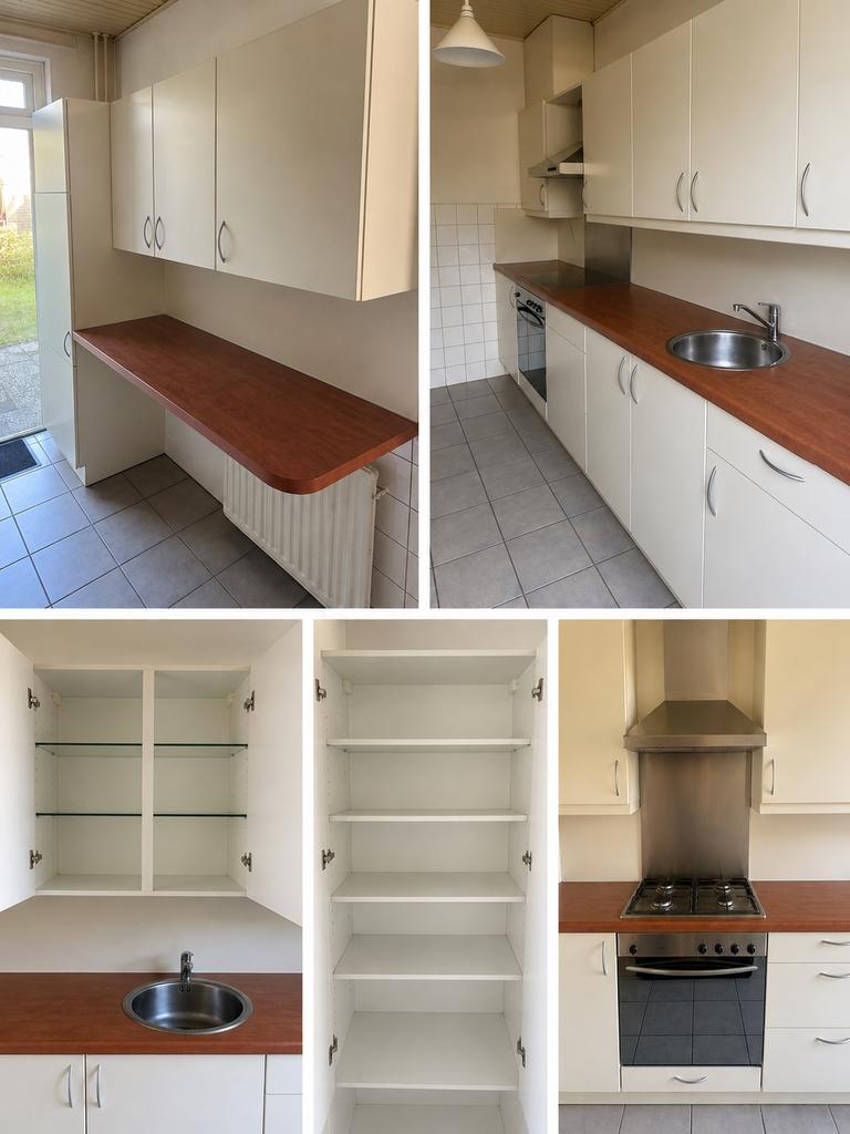 Complete keuken met apparatuur - zelf afbreken in Nuenen, Gebruikt, Wit, Enkelwandige keuken, Ophalen of Verzenden