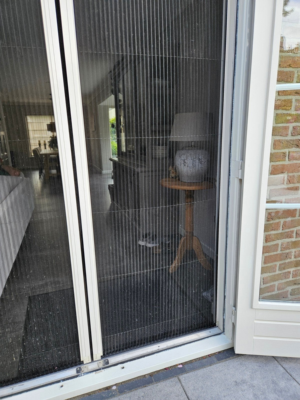 Unilux Plissé Dubbele Hordeur - Wit (RAL 9010), Doe-het-zelf en Verbouw, Ophalen, Hordeur, Zo goed als nieuw, 120 cm of meer