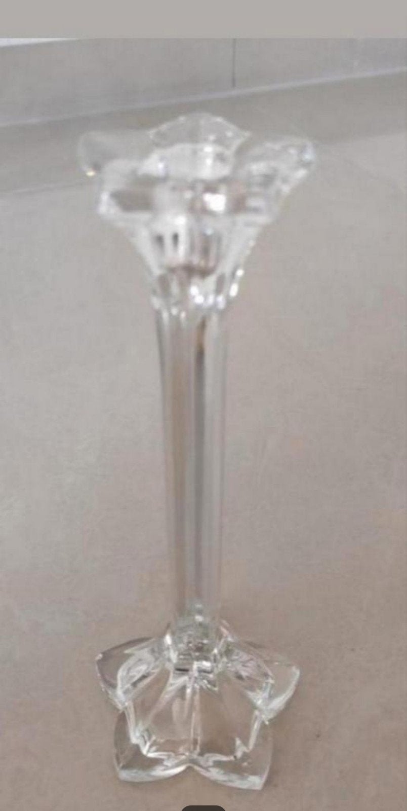 Glazen kaarshouder 20 cm lang, Ophalen of Verzenden, Zo goed als nieuw