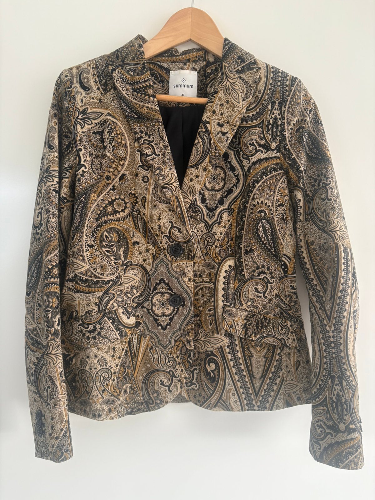 Summum blazer paisleymotief zwart/bruin maat 40, Maat 38/40 (M), Zwart, Ophalen of Verzenden, Jasje