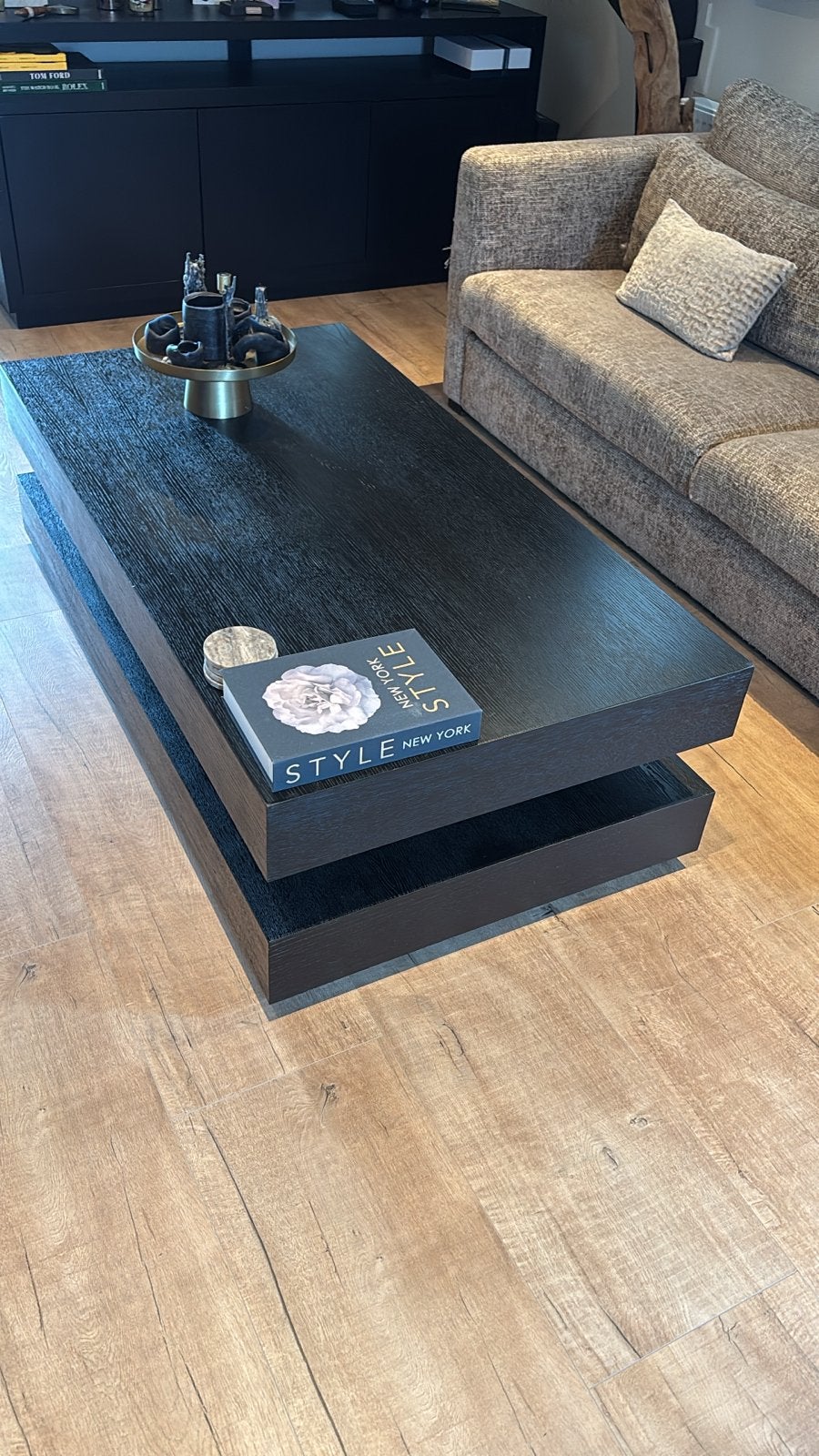 Richmond Okura Salontafel - Zwart Eiken, Ophalen, Gebruikt, 100 tot 150 cm, 50 tot 100 cm