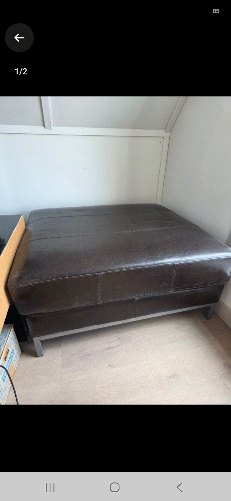 gratis - bruine hocker/poef 1x1m, Ophalen, Zo goed als nieuw, Eenpersoons