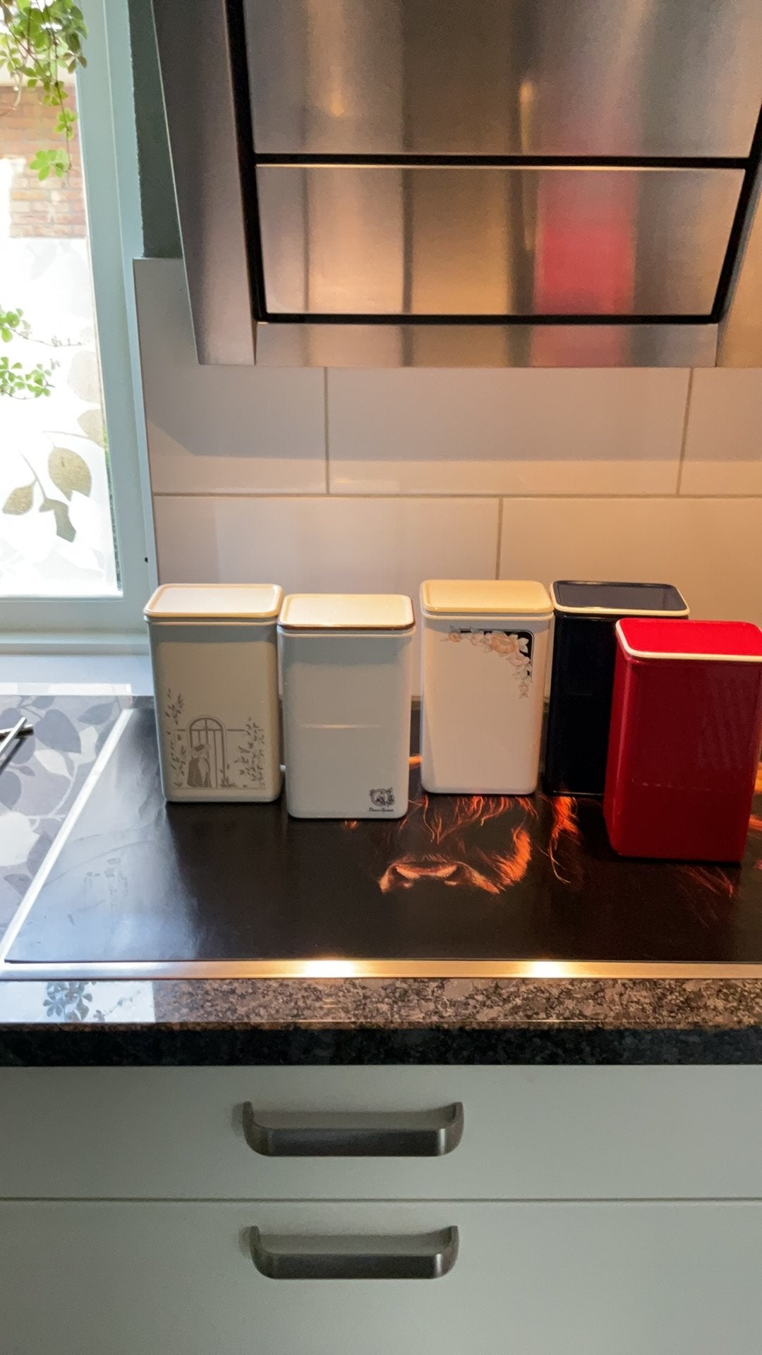Douwe Egberts Voorraad bussen vingtage koffiebussen, Gebruikt, Kunststof, Ophalen of Verzenden, Voorraadpot
