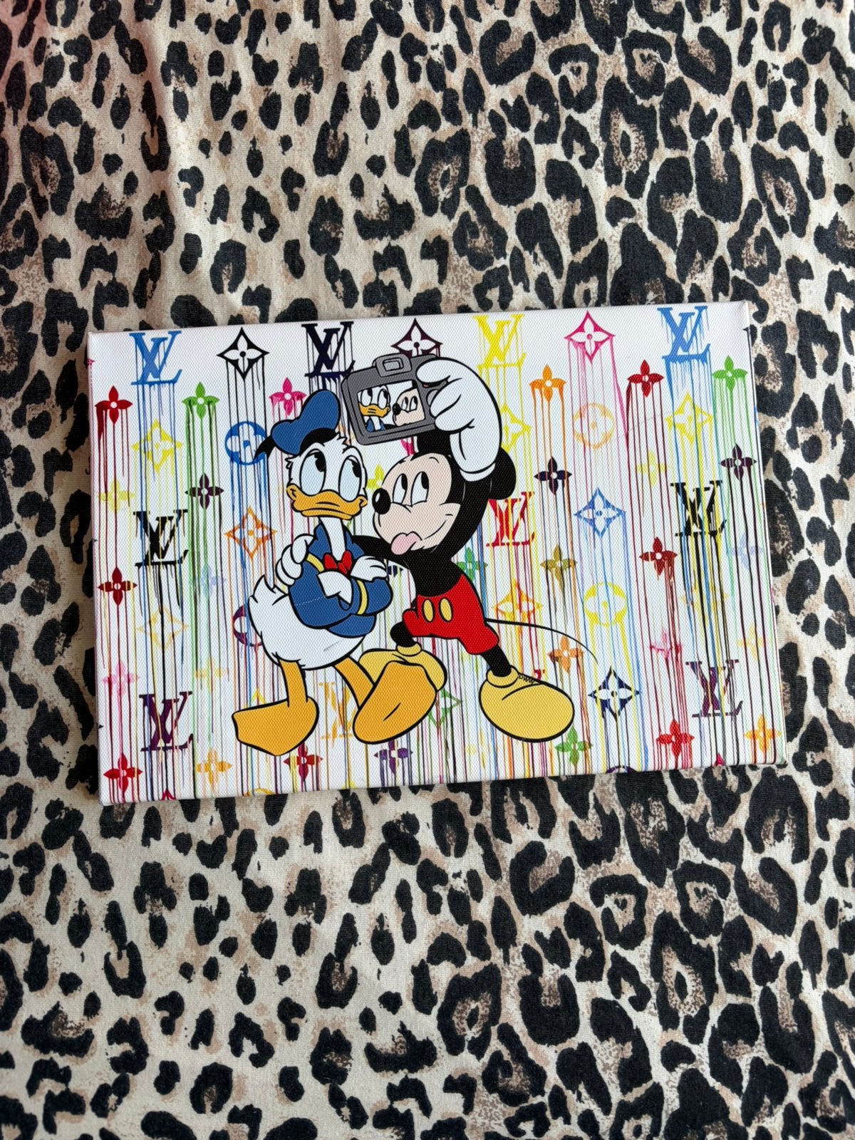 Mickey mouse donald duck schilderij kunst, Ophalen of Verzenden, Overige materialen, Stripfiguren/cartoons