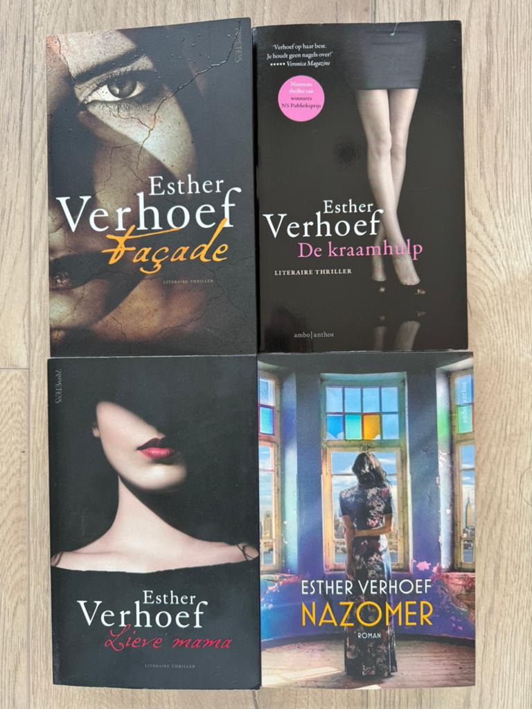 4 boeken van Esther Verhoef: Façade, De kraamhulp, Lieve mam, Ophalen of Verzenden, Gelezen, Nederland