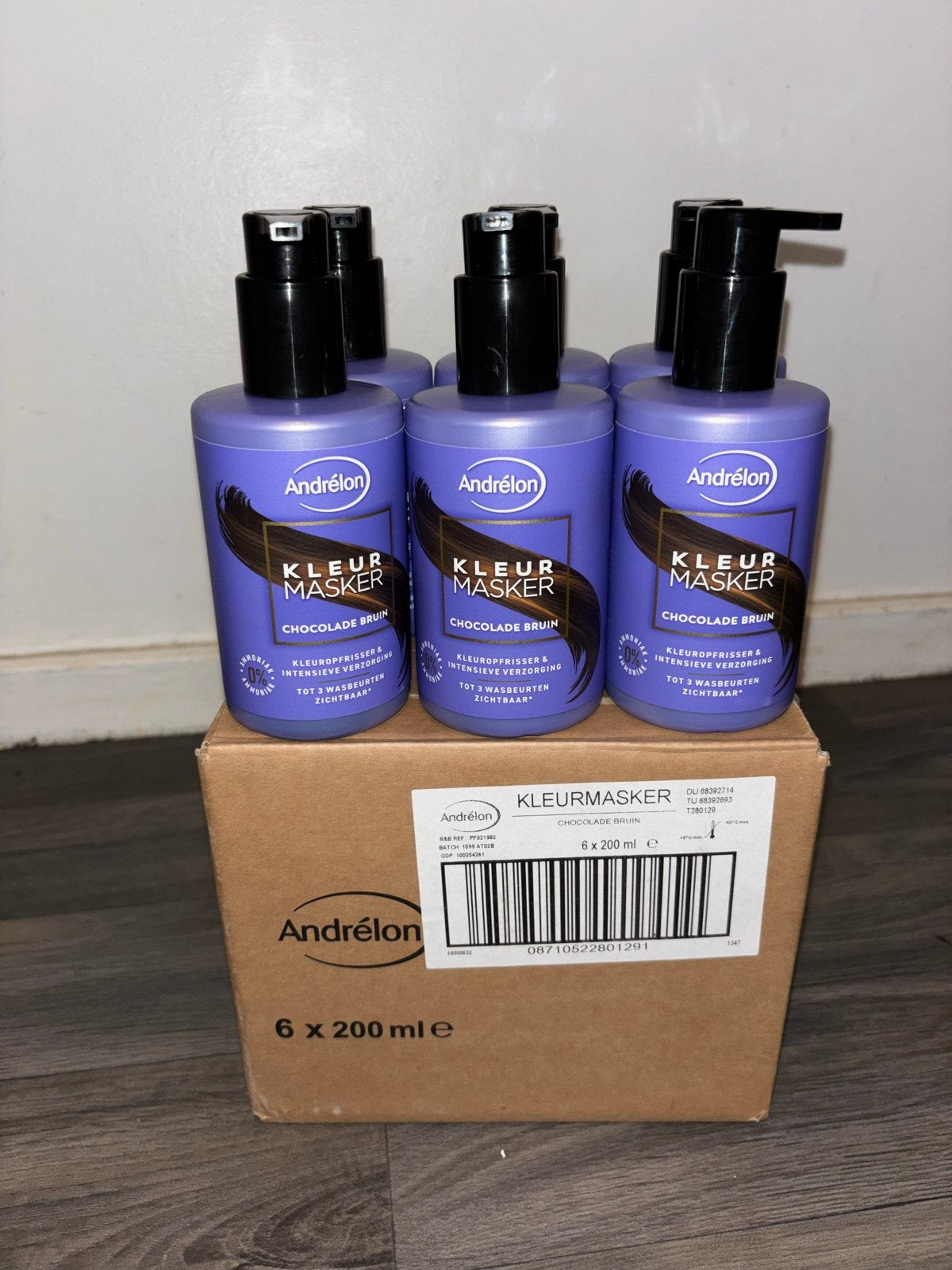 Andrélon Kleur Masker Chocolade Bruin - 6 stuks, Sieraden, Tassen en Uiterlijk, Uiterlijk | Haarverzorging, Ophalen, Nieuw, Haarverzorger of -hersteller
