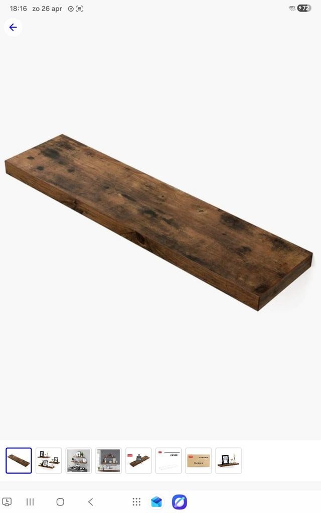 Hoppa! Rustieke Zwevende Wandplank - Bruin MDF - 80x20x3.8cm, Huis en Inrichting, Woonaccessoires | Wandplanken en Boekenplanken