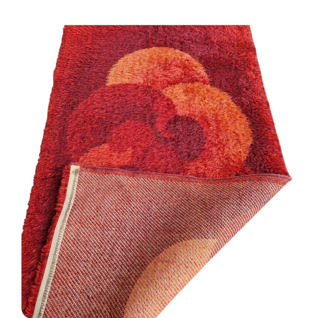 vintage vloerkleed retro kleed Desso wollen jaren 70 oranje, Antiek en Kunst, Ophalen of Verzenden