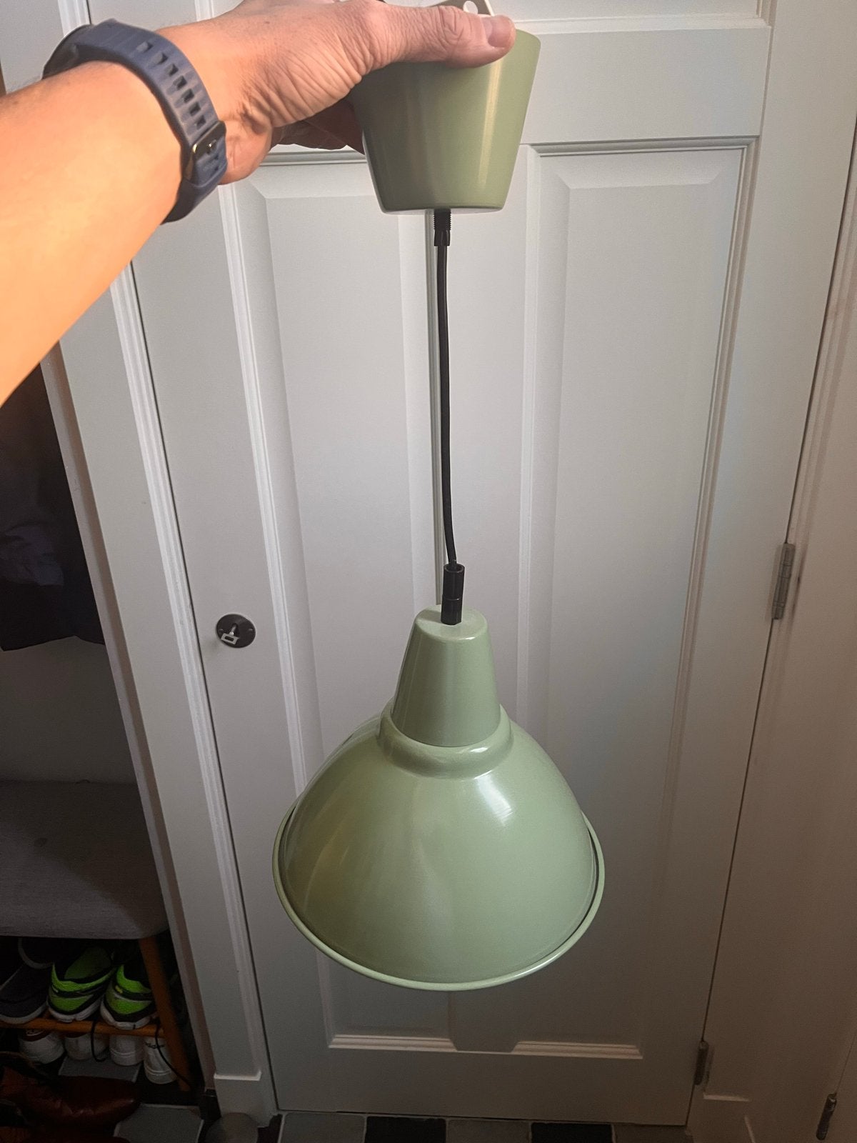 2x Retro Ikea hanglamp zachtgroen - Zo goed als nieuw, Ophalen of Verzenden, Zo goed als nieuw, Metaal, E27 (groot)