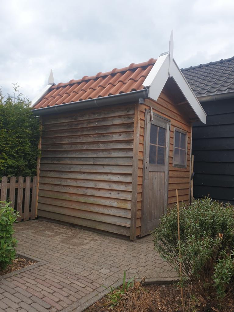 Compact tuinhuis schuur opslagruimte incl. pannen en deur, Tuinhuis, 1 raam, Met overkapping, Hout