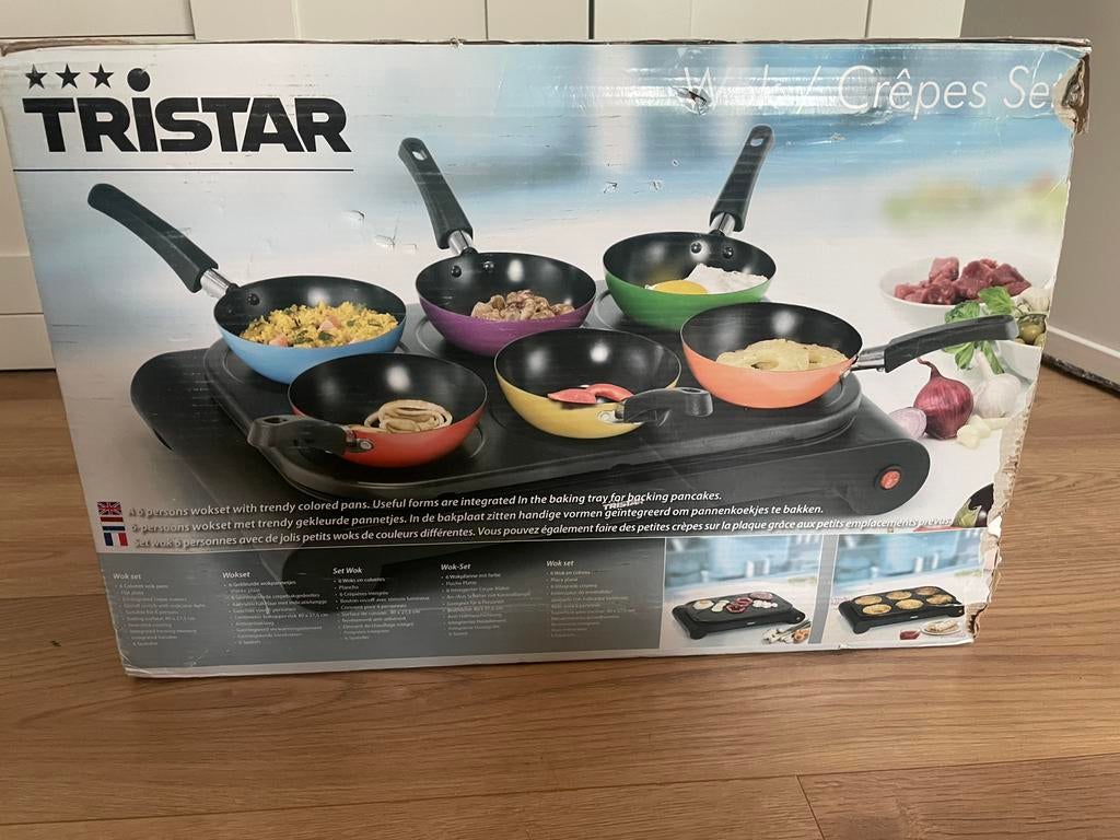 Tristar wok/crepes set, Ophalen, Gebruikt, 4 t/m 7 personen