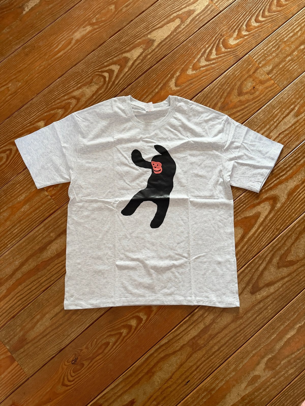 Grijs T-shirt met aap print - Maat L XL, Ophalen of Verzenden, Zo goed als nieuw, Overige maten, Grijs